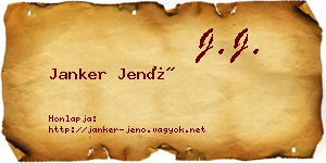 Janker Jenő névjegykártya